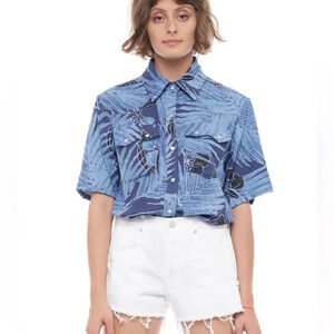 Free People • Sandrine Rose Cut Off Side Zipper White Denim Jean Shorts